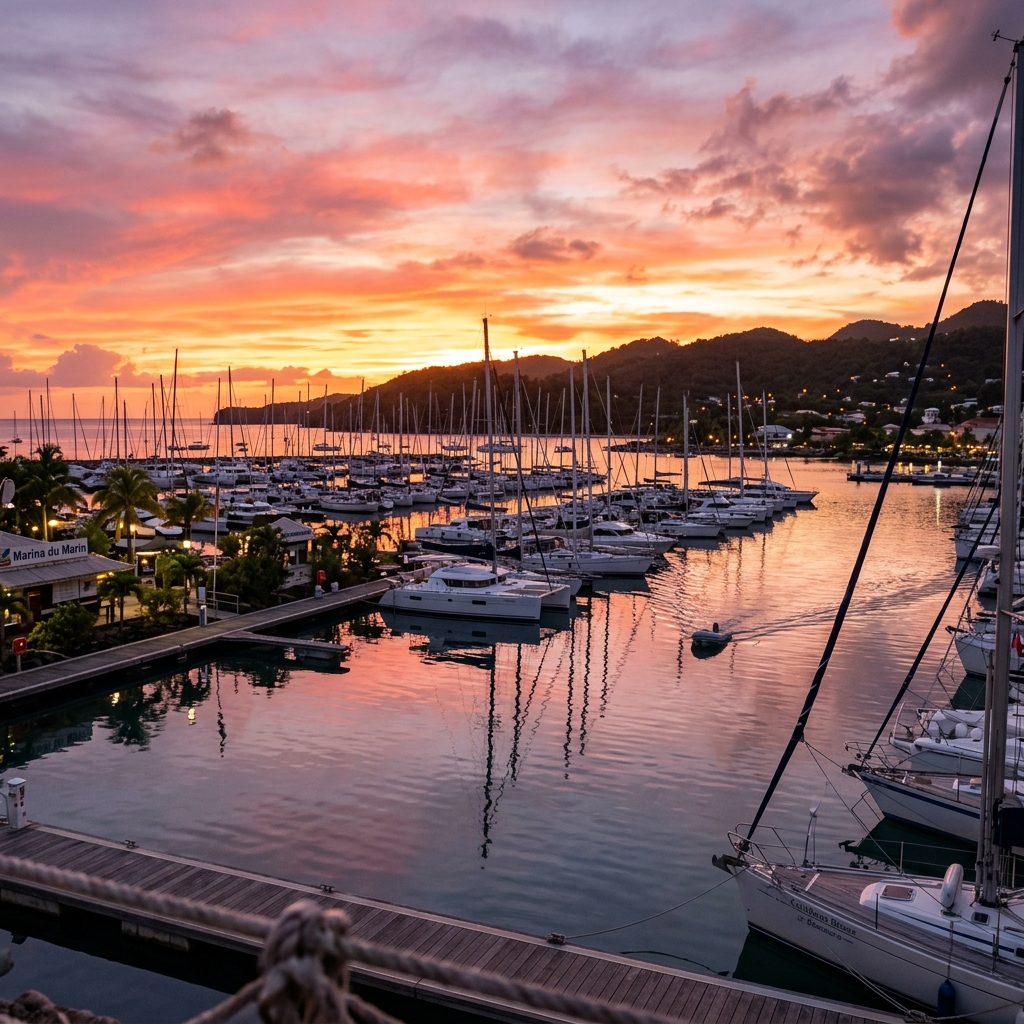 La Marina du Marin - Coucher de soleil